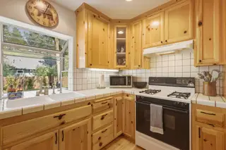 The fully stocked kitchen.